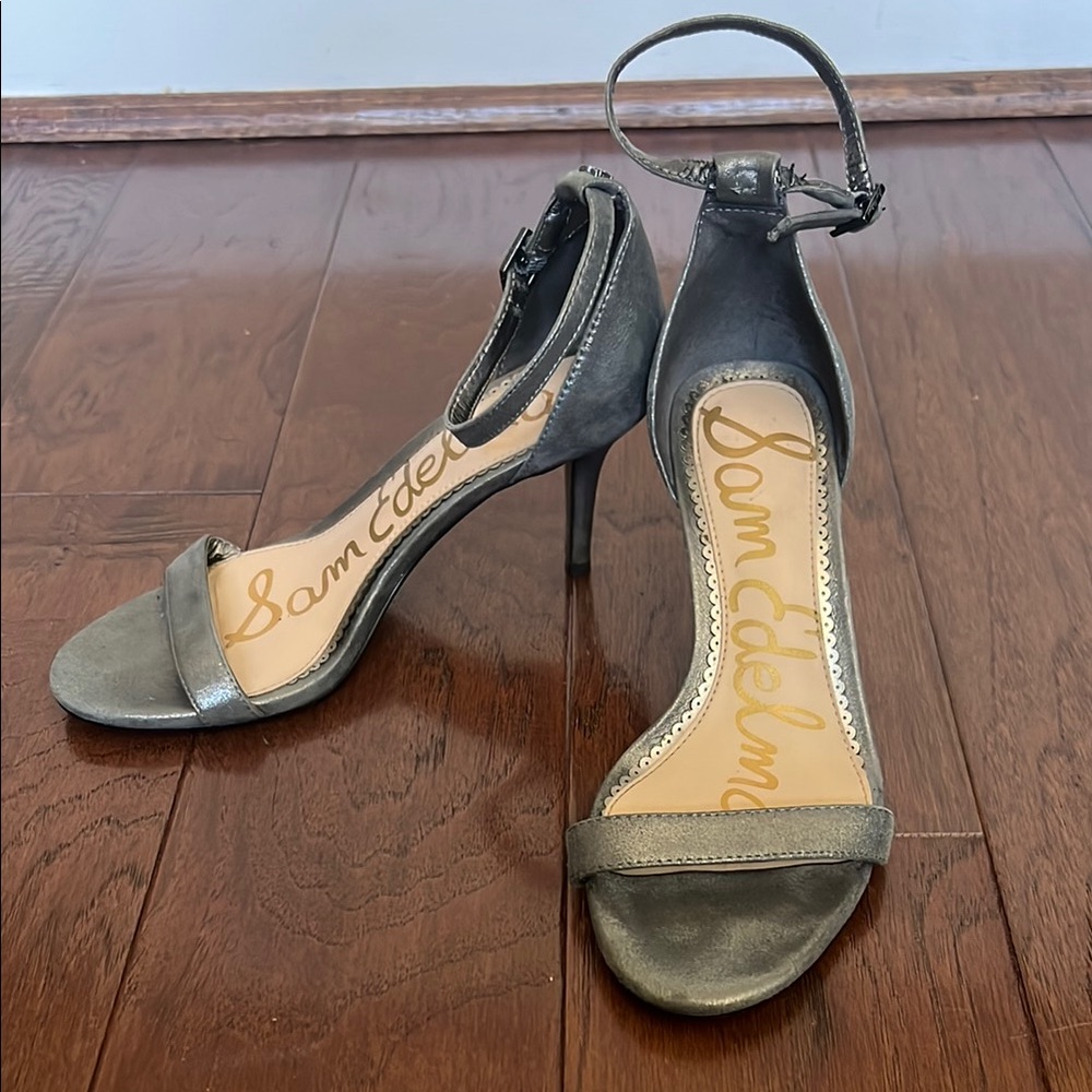 Sam Edelman Metallic Gray/Pewter Heels Elegant Design
